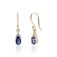 Kyanite with diamond Hanging earrings model E012362
